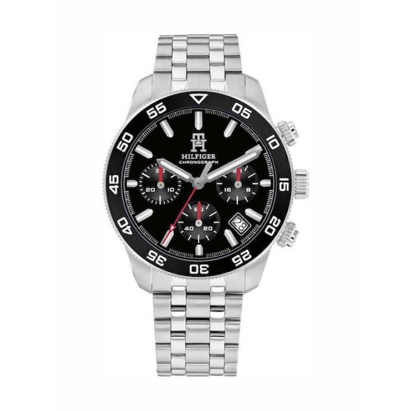 TOMMY HILFIGER TH85 Sport 1792156 Ανδρικό Ρολόι Χρονογράφος Μαύρο Ατσάλι