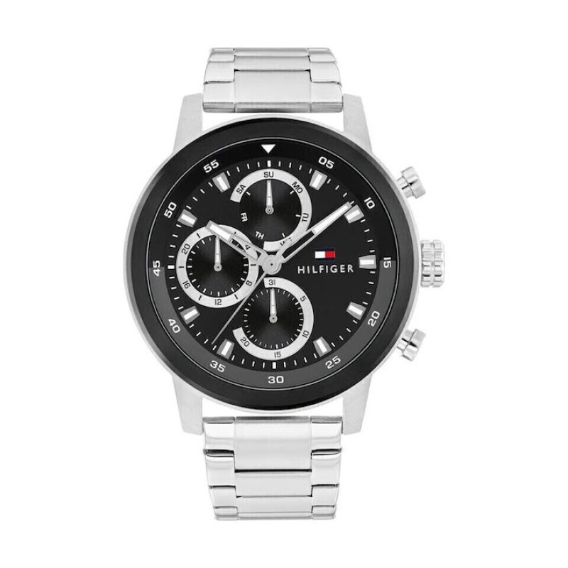 TOMMY HILFIGER Rocky 1792181 Ανδρικό Ρολόι Χρονογράφος Μαύρο Ατσάλι