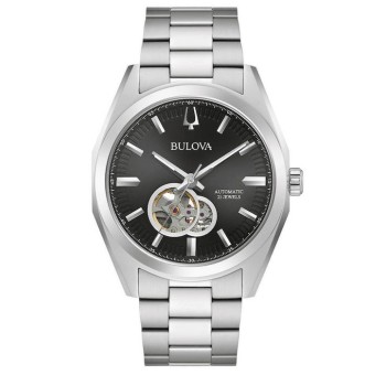 BULOVA Surveyor 96A270 Ανδρικό Αυτόματο Ρολόι Open Heart Μαύρο