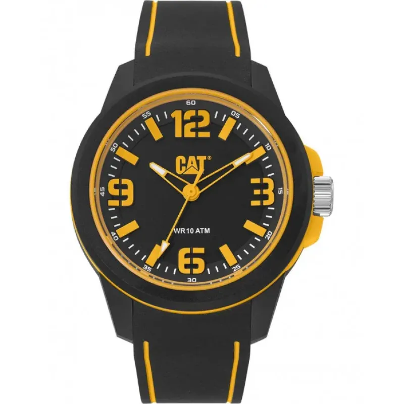 CAT Motion LZ11021127 Ανδρικό Ρολόι Μαύρο Λαστιχένιο Λουράκι