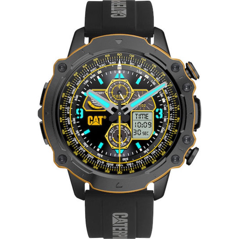 CAT E116021100 Ανδρικό Smartwatch Rugged Μαύρο-Κίτρινο