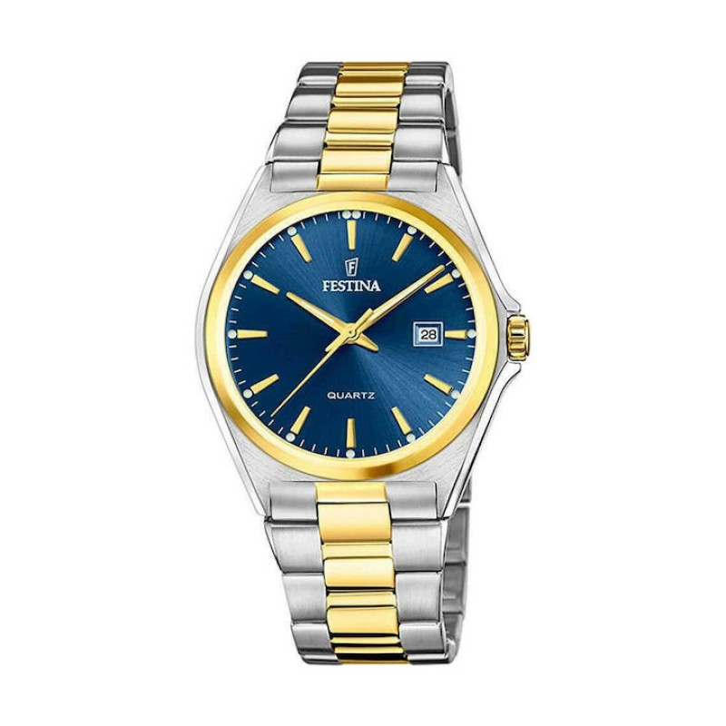 FESTINA Chronograph F20554/4 Ανδρικό Ρολόι Χρονογράφος Δερμάτινο Λουράκι