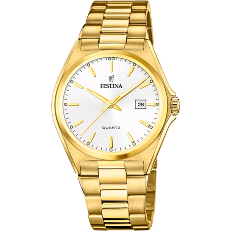 FESTINA F20555/2 Ανδρικό Ρολόι Χρυσό Μπρασελέ