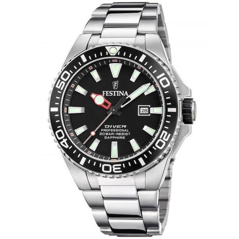 FESTINA Diver Professional F20663/3 Ανδρικό Ρολόι Καταδυτικό Ασημί