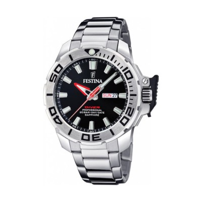 FESTINA Diver Professional F20665/4 Ανδρικό Ρολόι Καταδυτικό Μαύρο + Δώρο Λουράκι