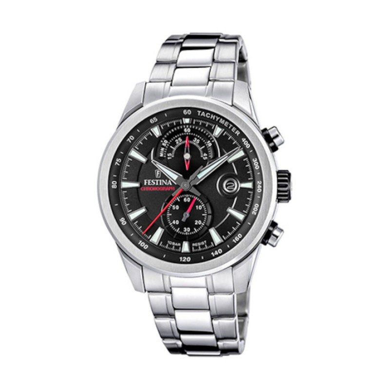FESTINA Chronograph F20694/6 Ανδρικό Ρολόι 44mm Χρονογράφος Ασημί