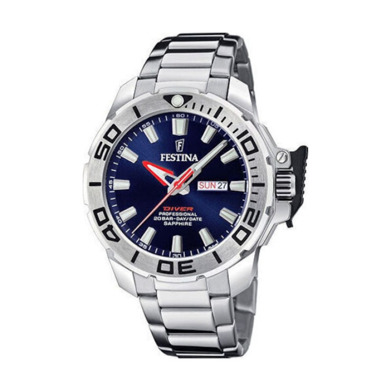FESTINA Diver Professional F20665/1 Ανδρικό Ρολόι Καουτσούκ Λουράκι