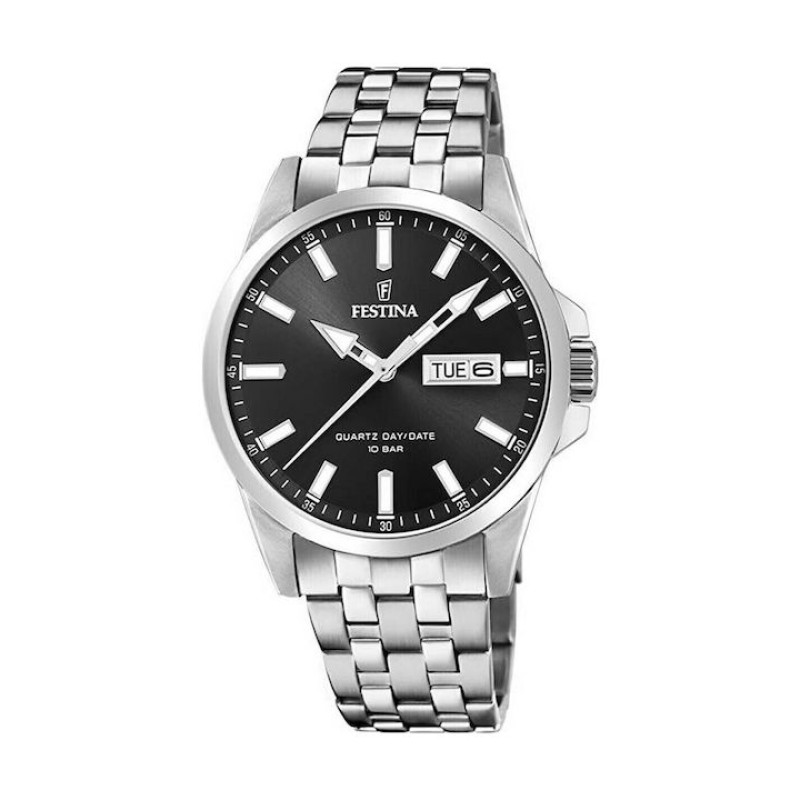 FESTINA Chronograph F20357/4 Ανδρικό Ρολόι Χρονογράφος Ατσάλινο Μπρασελέ