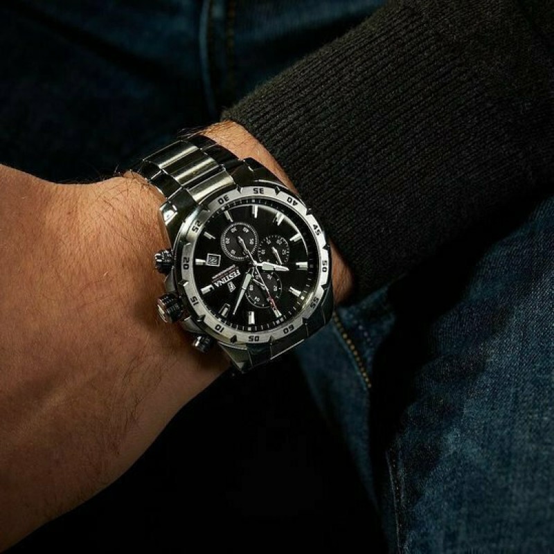 Festina F20463/4 Chronograph  Ανδρικό Ρολόι  με Ασημί Μπρασελέ