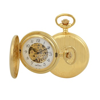 INΩRA Clockwork Mechanism Gold Metal Pocket Watch PI707