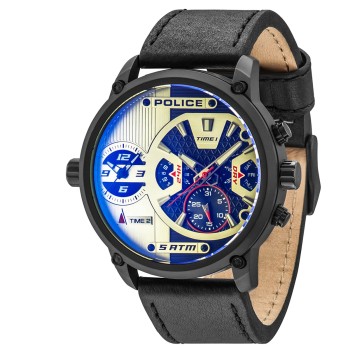 Police Taipan dual time black watch PL14833JSB/04