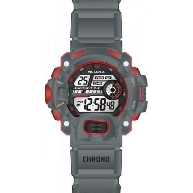 Ανδρικό ρολόι JAGA ZM1132 Digital Grey Rubber Strap