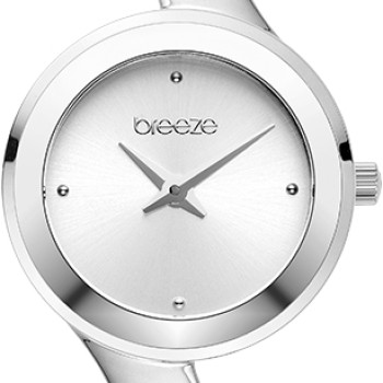 BREEZE Celestia 612631.1 Γυναικείο Ρολόι Χρυσό Δερμάτινο Λουράκι Λευκό Καντράν
