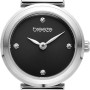 BREEZE Cascadia 612641.2 Γυναικείο Ρολόι Ασημί Μαύρο Δερμάτινο Λουράκι