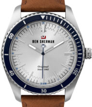Ανδρικό ρολόι BEN SHERMAN WBS114UT. Ανδρικό ρολόι Ben Sherman από ανοξείδωτο ατσάλι με ασημί καντράν και καφέ δερμάτινο λουράκι.