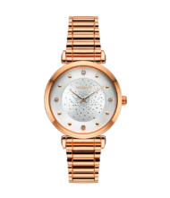 Γυναικείο ρολόι VOGUE Bind 610251 Γυναικείο ρολόι Vogue με λευκό χρώμα καντράν και ροζ χρυσό χρώμα μπρασελέ.