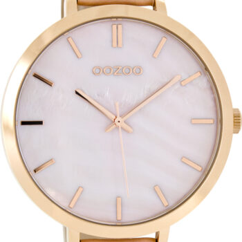 OOZOO Timepieces XXL Rose Gold Pink Leather Strap C8351