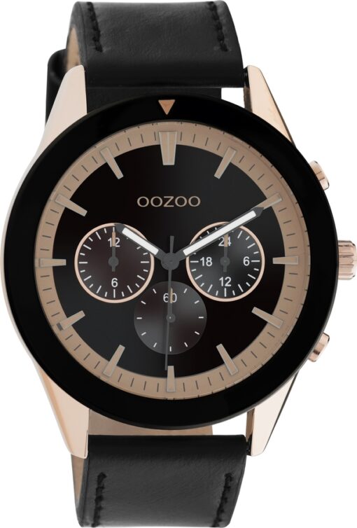 Ανδρικό ρολόι ΟΟΖΟΟ με μαύρο χρώμα καντράν και με μαύρο χρώμα λουράκι. Η διάμετρος της κάσας είναι 45mm και είναι κατασκευασμένη από μέταλλο.