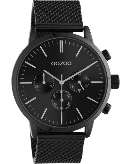 OOZOO Timepieces Unisex 45mm Metallic Bracelet C10914 ρολόι με μαύρο χρώμα καντράν, μαύρο μπρασελέ και κάσα με διάμετρο 45 millimeters.