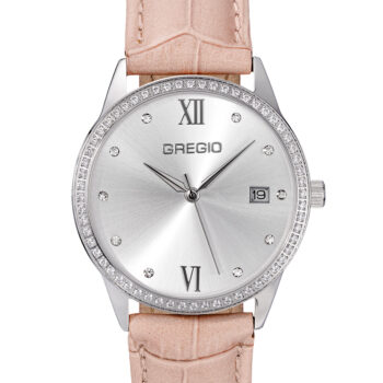 Γυναικείο ρολόι GREGIOElise GR320010 Γυναικείο ρολόι Gregio με ασημένιο χρώμα καντράν και δερμάτινο μπεζ λουράκι.
