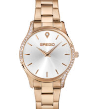 Γυναικείο ρολόι GREGIO Jolie GR330030 Γυναικείο ρολόι Gregio με ασημί χρώμα καντράν και ροζ χρυσό μπρασελέ από ανοξείδωτο ατσάλι.