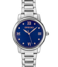 Γυναικείο ρολόι GREGIO Louise GR340011 Γυναικείο ρολόι Gregio με μπλε χρώμα καντράν και ασημί μπρασελέ από ανοξείδωτο ατσάλι.