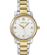 Γυναικείο ρολόι GREGIO Louise GR340040 Γυναικείο ρολόι Gregio με ασημί χρώμα καντράν και δίχρωμο μπρασελέ από ανοξείδωτο ατσάλι.