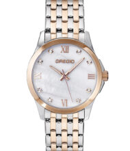 Γυναικείο ρολόι GREGIO Noel GR350050 Γυναικείο ρολόι Gregio με ασημί χρώμα καντράν και δίχρωμο μπρασελέ από ανοξείδωτο ατσάλι.