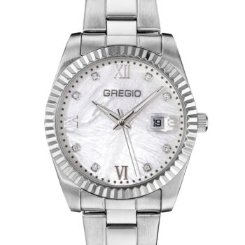 Γυναικείο ρολόι GREGIO Mallory GR360010 Γυναικείο ρολόι Gregio με ασημί χρώμα καντράν και ασημί μπρασελέ από ανοξείδωτο ατσάλι.