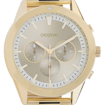 Ανδρικό ρολόι ΟΟΖΟΟ με χρυσό χρώμα καντράν και χρυσό χρώμα μπρασελέ. Η διάμετρος της κάσας είναι 42mm και είναι κατασκευασμένη από μέταλλο.