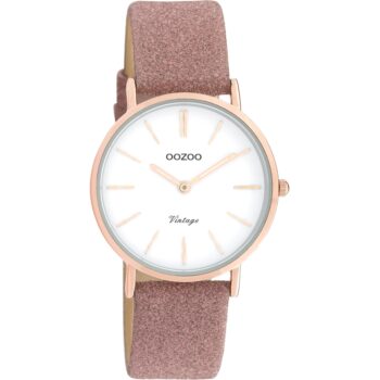 Γυναικείο ρολόι ΟΟΖΟΟ με ασημί χρώμα καντράν και με ροζ χρώμα δερμάτινο λουράκι. Η διάμετρος της κάσας είναι 32mm και είναι από μέταλλο.