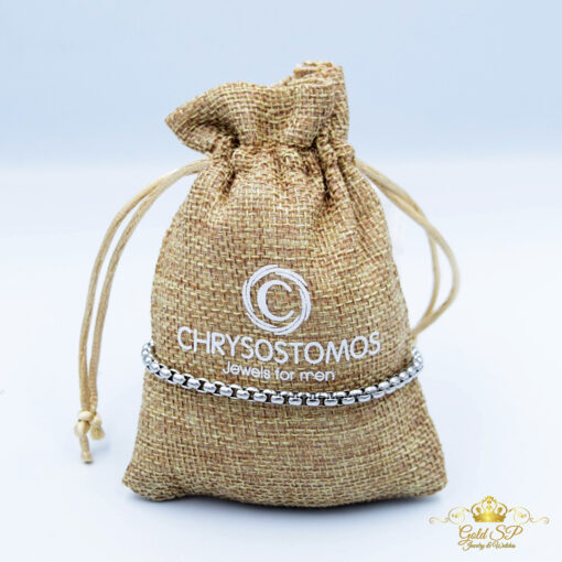 Chrysostomos Βραχιόλι CHR HBS4695. Το βραχιόλι είναι φτιαγμένο από ανοξείδωτο ατσάλι σε ασημί χρώμα κατασκευασμένο στην Ελλάδα.